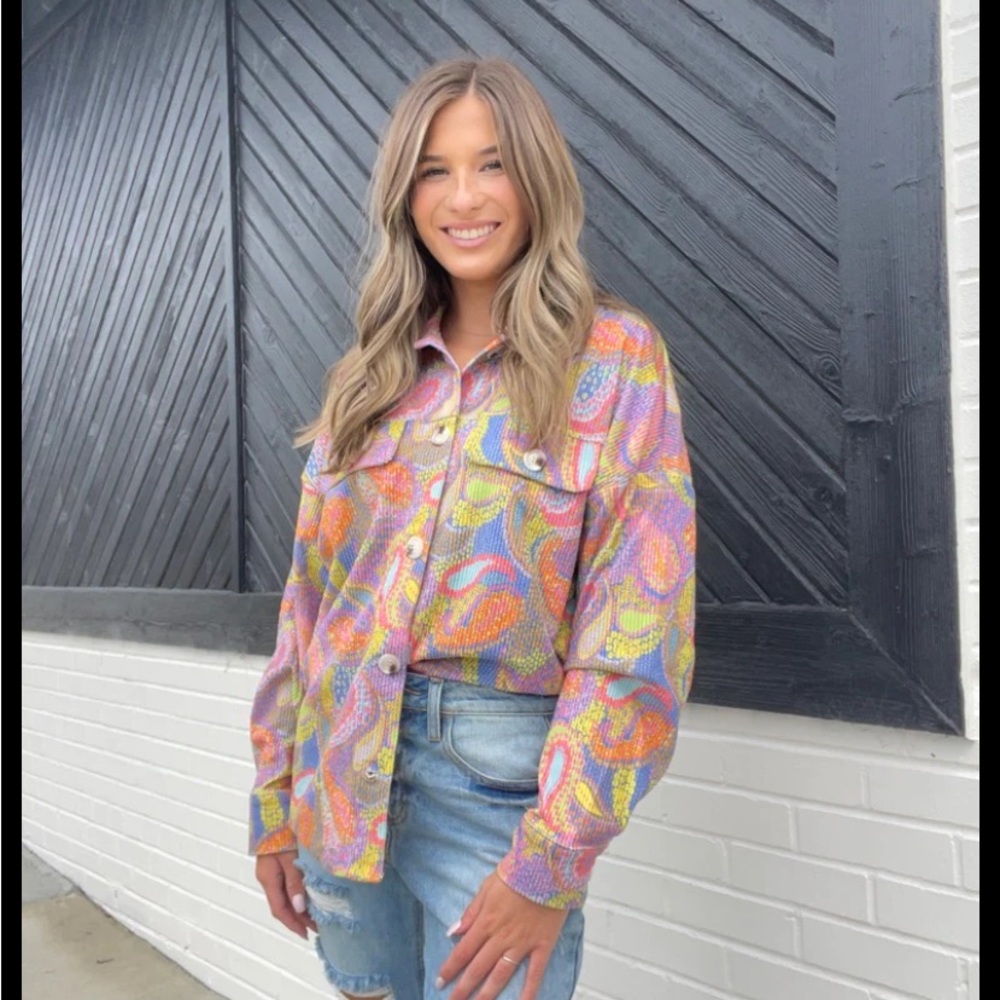 *NWT* Emily Wonder Paisley Shacket